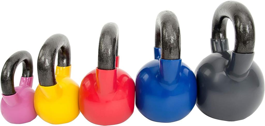 Sunny Health & Fitness Vinyl Coated Kettlebell Different Colors