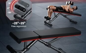 Sweetcrispy Adjustable Weight Bench For Home Gym