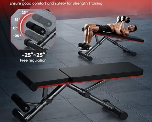 Sweetcrispy Adjustable Weight Bench For Home Gym