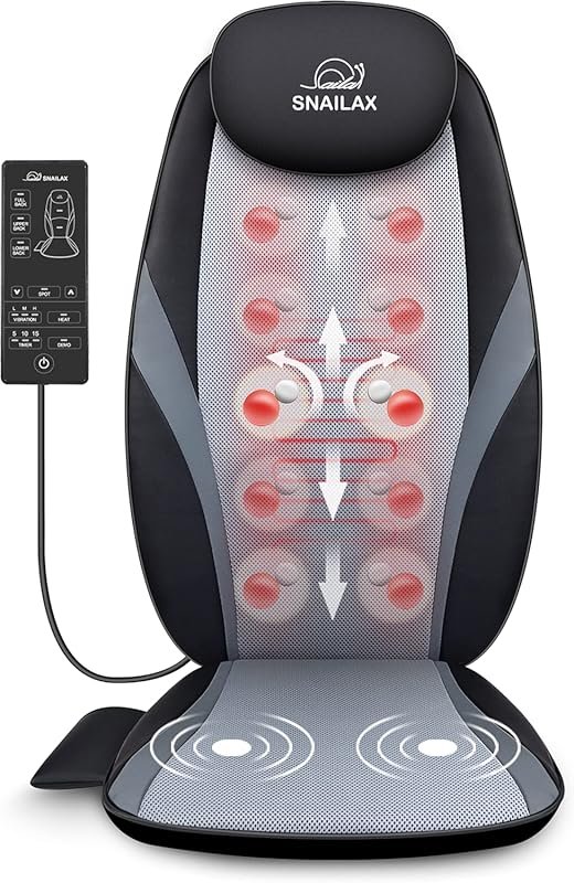 Snailax Shiatsu Back Massager Chair Pad