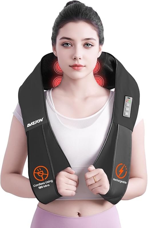 AMZPONY Cordless Rechargeable Shiatsu Massager